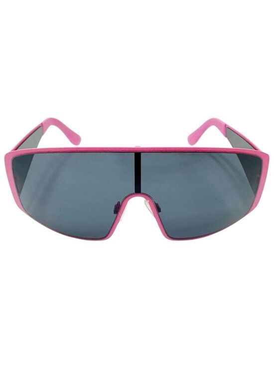 RARE CAROLINA LEMKE x KIM KARDASHIAN WEST ‘Gemini’ Neon Pink Shield Sunglasses
